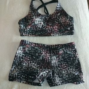 ASICS gym/workout shorts and top